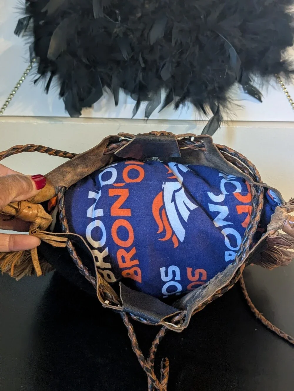 Handcrafted Vintage Boho Western Detail Leather Fringe Shoulder Crossbody Tote - Picture 7 of 16